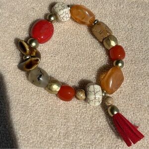 Colorful Beaded Bracelet with Tassel